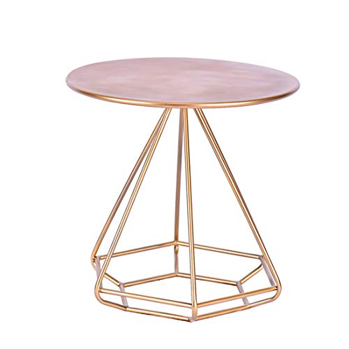Enolla Metal Round Coffee Table Nordic Personality Hexagonal Rose Gold