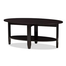 Modern Oval Coffee Table in Wenge Brown - Baxton Studio
