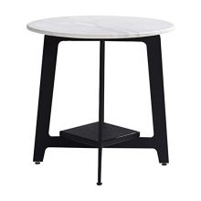 Enolla Round Marble Tabletop Four-Legged Support Coffee Table