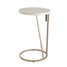 Southern Enterprises Mino Coffee Table, Champagne, Faux Travertine