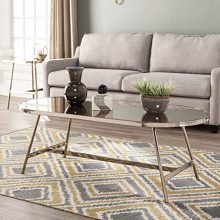 Southern Enterprises Tarmor Coffee Table, Champagne, Mirror