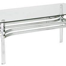 Braddoni Rectangular Coffee Table, Chrome Finish