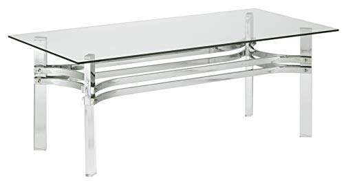 Braddoni Rectangular Coffee Table, Chrome Finish