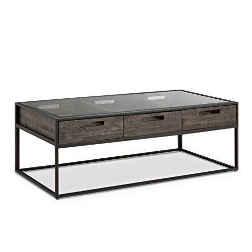 Transitional Weathered Charcoal Rectangular Coffee Table