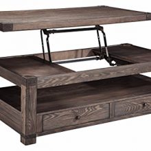 Burladen Lift Top Coffee Table - Industrial - Washed Grayish Brown
