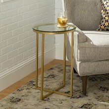 Walker Edison Furniture Company Round Side Coffee Table