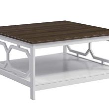 Omega Square Coffee Table, 36", Driftwood Top/White