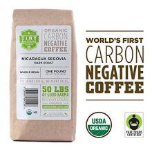 Tiny Footprint Coffee - The World's First Carbon Negative Coffee | Fair Trade Organic Nicaragua Segovia Dark Roast, Whole Bean Coffee | 16 Ounce