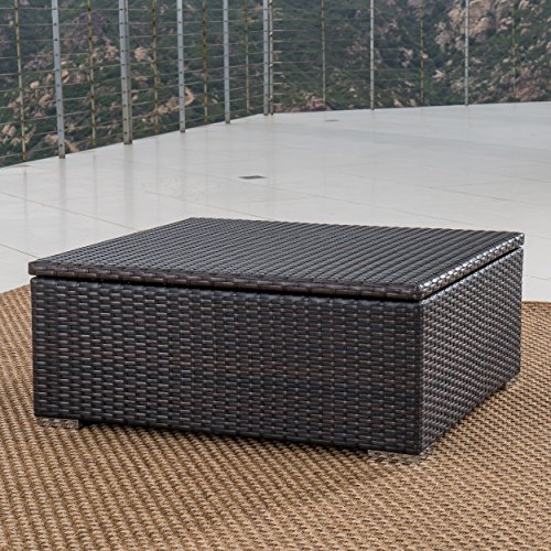 Christopher Knight Home Costa Mesa Outdoor Multibrown Wicker Coffee Table with Storage