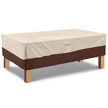 Vailge Patio Coffee Table Cover – Waterproof and UV-resistant outdoor cover with adjustable hem wire and buckled straps for secure fit and all-weather protection. 
