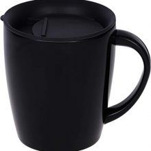 12 oz Stainless Steel Vacuum Insulated Mug with Lid,Black Coffee Mug with Lid,Stainless Steel Double Wall Coffee Mug with Lid,Black Coffee Mug 12 oz