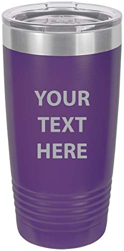 Personalized Add Your Custom Text Insulated Tumbler 20 Oz Coffee Mug Customizable (Purple)