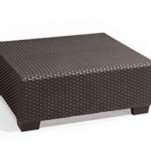 Keter Sapporo Modular Coffee Table Modern All Weather Outdoor Patio Garden Backyard Furniture, Rich Brown