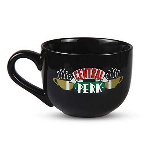 PuGez Friends Central Perk Latte Coffee Mug Black 16oz