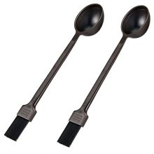 Number-One 2 Pack Coffee Machine Brush Cleaner, Nylon Espresso Machine Brush Coffee Cleaning Tool with Professional Measuring Scoop (Brown)