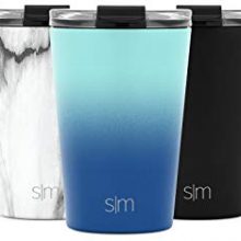 Simple Modern 12oz Classic Tumbler Travel Mug with Clear Flip Lid & Straw - Coffee Vacuum Insulated Gift for Men and Women Beer Pint Cup - 18/8 Stainless Steel Water Bottle Ombre: Pacific Dream