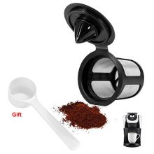Reusable K Cup Coffee Filter for Keurig 2.0 Coffee Machine, Refillable K Cup Empty Coffee Capsule Filter Pod Replacement for Cafe Cup (Black)