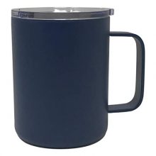 CSBD 14 Ounce Coffee Mug Stainless Steel, Unbreakable Double Wall Vacuum Sealed Insulated, With Lid, Straw and Cleaning Brush, Multiple Colors (Navy Blue, 1 Pack)