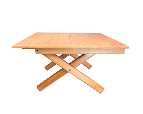 Simple Setup Short Table All-Purpose Use and Portability - Beach, Picnic, Camp, Or Patio Table - All Wood Strong Table (Height 10")