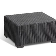 Keter California All-Weather Outdoor Patio Coffee Table in a Resin Plastic Wicker Pattern, Graphite