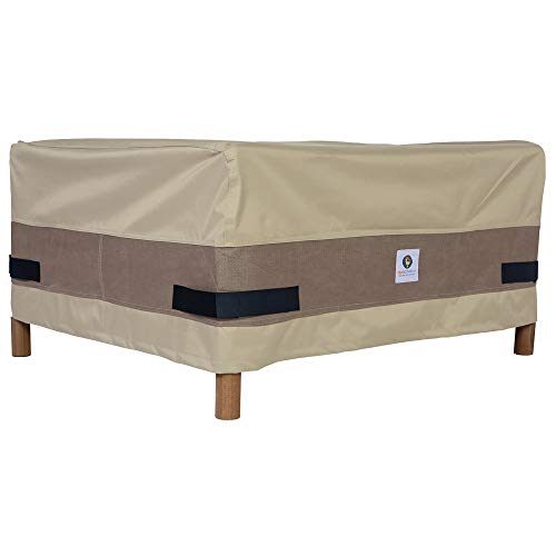 Duck Covers Elegant Rectangular Patio Ottoman or Side Table Cover, 52" L x 30" W x 18" H