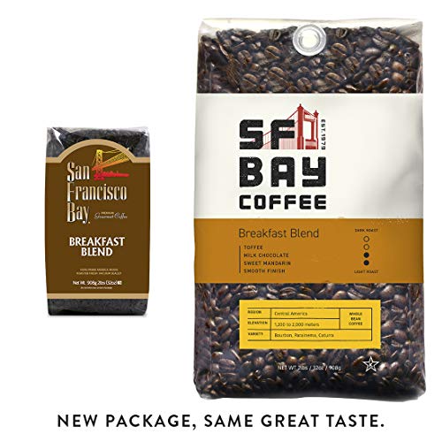 SF Bay Coffee Breakfast Blend Whole Bean 2LB (32 Ounce) Medium Roast (Packaging May Vary)