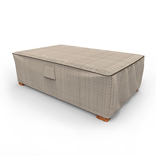 Budge P5A36PM1 English Garden Patio Ottoman Coffee Table Cover, Large, Two-Tone Tan
