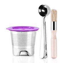 Stainless Steel K Cups Reusable Coffee Filter for Keurig 2.0 & 1.0 Brewers, Universal Keurig Refillable Coffee Filter with Brush and Scoop