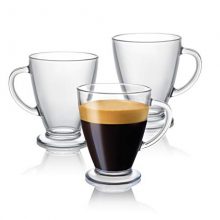 JoyJolt Declan Coffee Mug. Glass Coffee Mugs Set of 6. Clear Glass Coffee Cups 16 Oz with Handles for Hot Beverages - Cappuccino, Latte, Big Tea Cup. Lead Free Glass Cups, Espresso Coffee Gifts