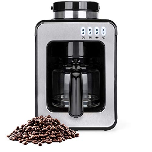 Best Choice Products 600W 4-Cup Automatic Kitchen Coffee Maker for Whole Beans or Ground Coffee w/Built-In Grinder, 2 Intensity Levels, Glass Pot, Auto Drip, Warm Plate, Scoop, Brush