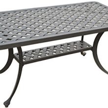 Crosley Furniture CO6201-BK Sedona Solid-Cast Aluminum Outdoor Cocktail Table, Black