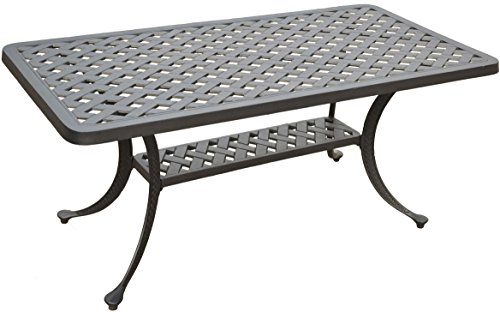 Crosley Furniture CO6201-BK Sedona Solid-Cast Aluminum Outdoor Cocktail Table, Black