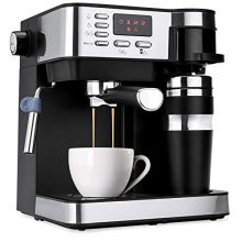Best Choice 3-in-1 Espresso Machine with steam wand, portafilters, and included tumbler for on-the-go coffee enjoyment. 