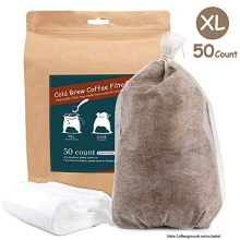 Cold Brew Coffee Filters -Single Use Filter Sock Packs 50 Count Disposable, Fine Mesh Brewing Bags for Concentrate, Iced Coffee Maker, French/Cold Press Kit, Tea in Mason Jar Commercial Size