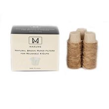 300 Disposable Natural Brown Coffee Filter Paper for Reusable Single Serve Keurig Brewer - Simple Cups, EZ-Cups, EkoBrew - Refills for Reusable K-Cups - Marume Mie Cup MF-NB300