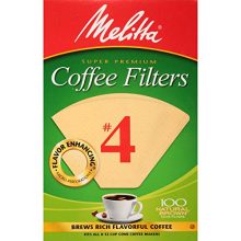 Melitta Cone Coffee Filters Natural Brown #4 100 count