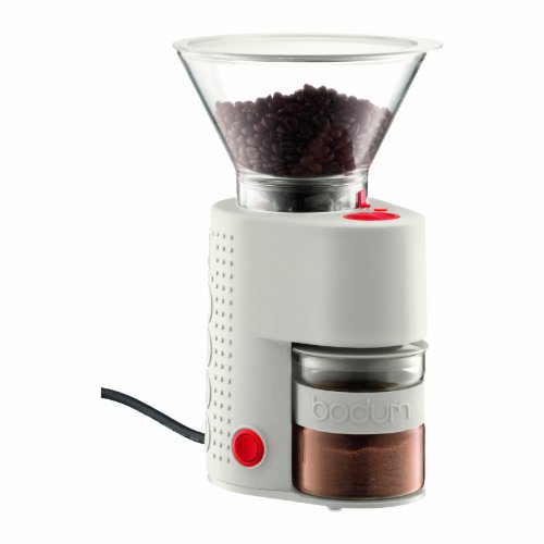 Bodum BISTRO Burr Grinder, Electronic Coffee Grinder with Continuously Adjustable Grind, White
