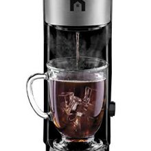 New House Kitchen Coffee Maker K-Cup Pod Brewer, Instant Reboil, Single Serve, Free Filter For Use with Grounds, Coffee on Command, Mug NOT Included - Compact, Black, Stainless Steel