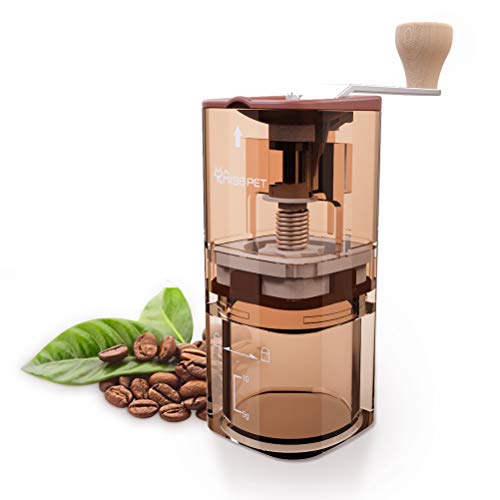 Manual Coffee Grinder, Portable Adjustable Ceramic Conical Hand Burr Mill, 2019 Upgraded, 100% BPA Free Compact Size Perfect for Home, Office, Travel