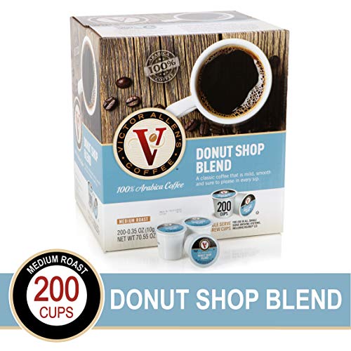 Donut Shop Blend for K-Cup Keurig 2.0 Brewers, 200 Count, Victor Allen's Coffee Medium Roast Single Serve Coffee Pods