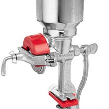 Victoria Cast Iron Grain Mill. Manual Coffee Grinder, Corn Mill, Seed Grinder with High Hopper. Table Clamp