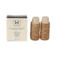 100 Disposable Natural Brown Coffee Filter Paper for Reusable Single Serve Keurig Brewer - Simple Cups, EZ-Cups, EkoBrew - Refills for Reusable K-Cups - Marume Mie Cup MF-NB100