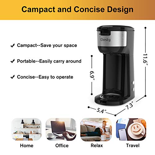 Coffee Maker and Single Serve for K-Cup Pod & Ground Coffee Self Cleaning  Black