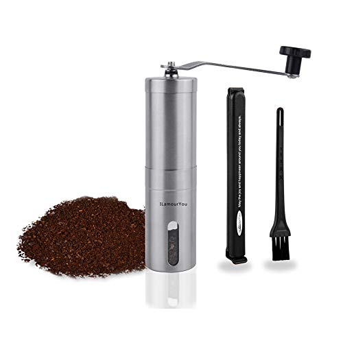 ILamourYou Manual Coffee Grinder,Cutting-Edge Conical Ceramic Burr,Guaranteed Consistent Grind - Great for Travelling