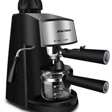 Steam Espresso Machine, SOWTECH 3.5 Bar 4 Cup Espresso Maker Cappuccino Machine with Steamer