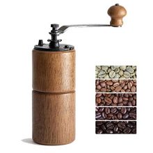 Fumao Hand Coffee Grinder Wooden Coffee Mill with Ceramic Burr, Large Capacity Dark Wood, Cast Iron Manual Crank, Portable Adjustable (Dark wood)