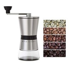 Kelad Manual Coffee Grinder with 15 Adjustable Settings for Fine to Coarse,Precision and Quiet Operation,Large Capacity(2.2OZ Coffee Beans) to Consistent Grind, Easy Hand Crank,Conical Ceramic Burrs and Stainless Steel Body,Portable Hand Mill for Travel ,Weekend Camping and Gift