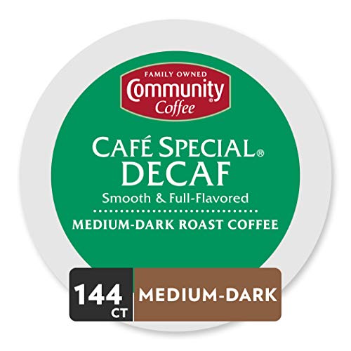 Community Coffee Cafe Special Decaf Single Serve Pods, Compatible with Keurig 2.0 K Cup Brewers, 36 Count (Pack of 4)