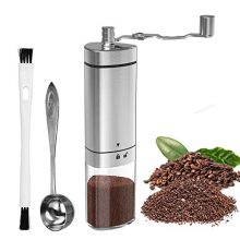 Manual Coffee Grinder with Adjustable Setting, GDREAMT Portable Hand Burr Coffee Grinder for Espresso, Aeropress, Drip Coffee, French Press, Turkish Brew, Conical Burr Mill & Brushed Stainless Steel