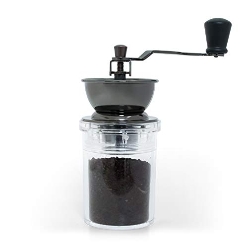 Verre Collection Ceramic Conical Burr Coffee Mill Manual Grinder, Brushed Black Copper